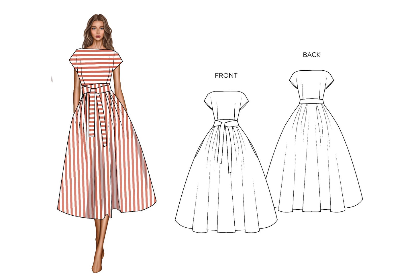 Jemima Dress Digital Download in Sizes 6-14 & 6-24 A4 Letter & A0